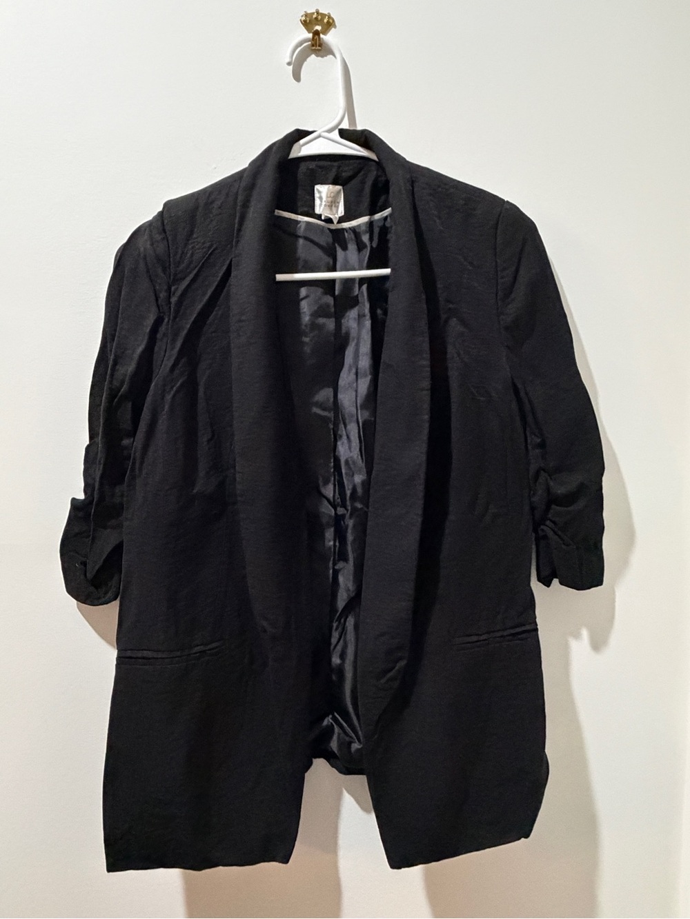 LC Lauren Conrad Black Open-Front Blazer